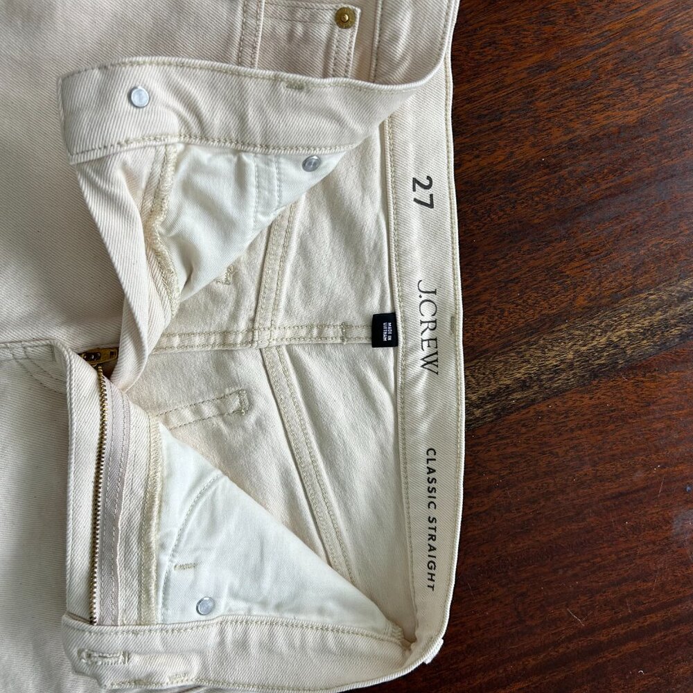 Never worn, J.Crew Classic straight jean in ecru, 27 - Picture 7 of 8